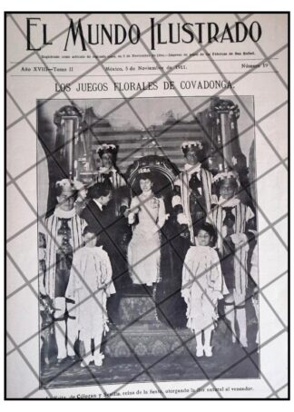 PORTADA ANTIGUA 1911 FIESTAS COVADONGA. COLOGAN Y SEVILLA