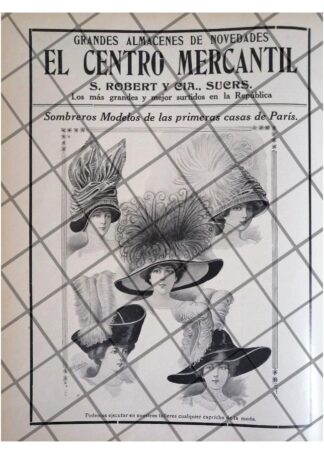 CARTEL PUBLICITARIO RETRO TIENDA CENTRO MERCANTIL 1911 -46