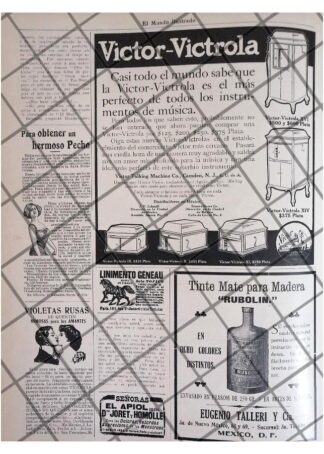 CARTEL PUBLICITARIO FONOGRAFOS VICTROLA Y OTROS 1911 /26