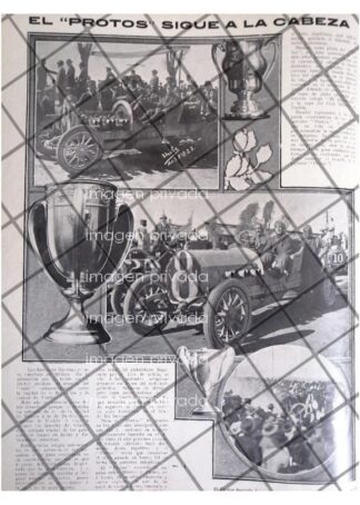 AFICHE ANTIGUO AUTOS PROTOS 1911 GANA CARRERA *R