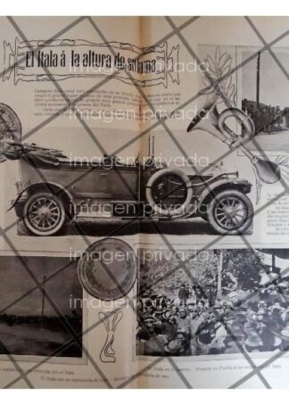 CARTEL ANTIGUO ORIGINAL DE AUTOS ITALA 1911 GANA LA CARRERA EL IMPARCIAL / SUPER RARO 10++