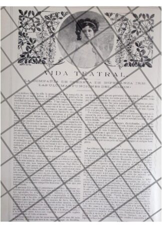 AFICHE RETRO CIA. DE TEATRO DE ESPERANZA IRIS 1911