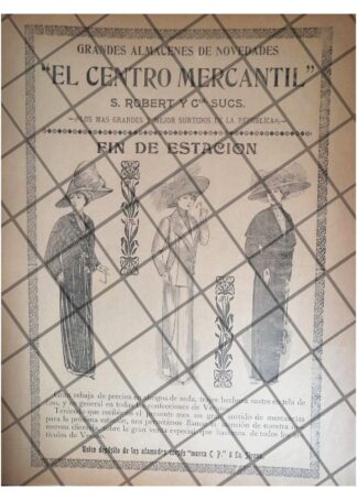PUBLICIDAD ANTIGUA TIENDA EL CENTRO MERCANTIL 1911 50