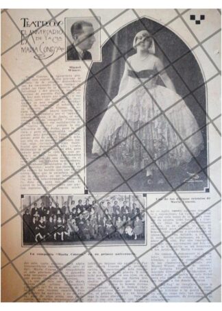AFICHE ANTIGUO MARIA CONESA Y TU COMPAÑIA DE TEATRO 1920