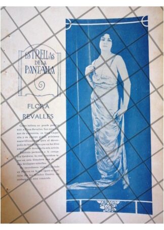 AFICHE ANTIGUO LA ACTRIZ FLORE REVALLES 1920 CINE MUDO