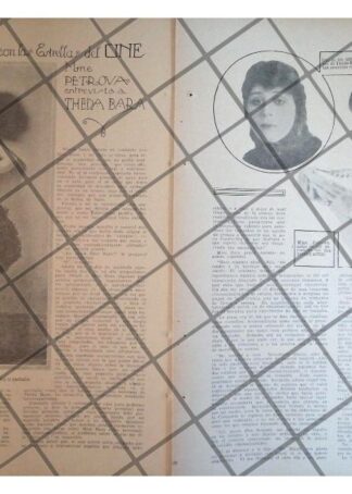 AFICHE ANTIGUO ENTREVISTA A THEDA BARA 1920 CINE MUDO