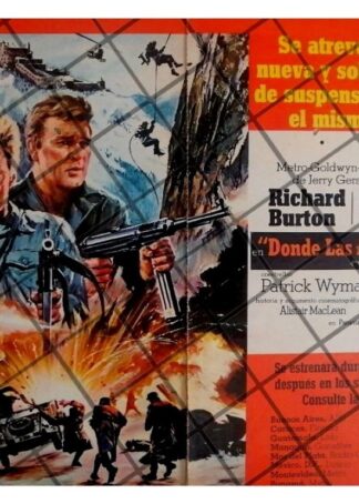 MINI AFICHE RETRO PELICULA DONDE LAS AGUILAS SE ATREVEN  68