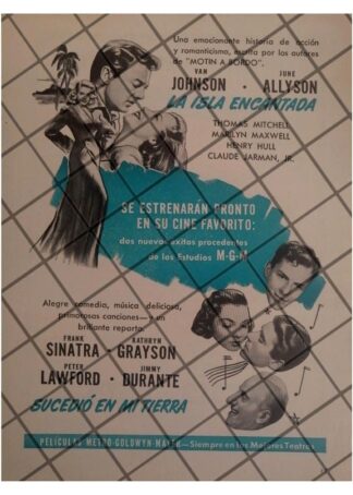 MINI AFICHE RETRO PELICULA. LA ISLA ENCANTADA 1947