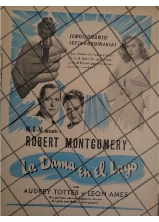 MINI AFICHE RETRO PELICULA. LA DAMA EN EL LAGO 1946