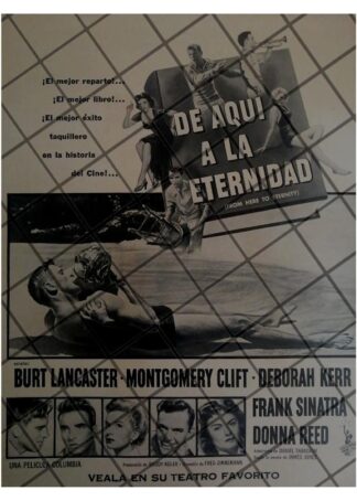 AFICHE DE CINE VINTAGE PELICULA. DE AQUI A LA ETERNIDAD 1953