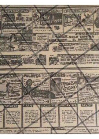 CARTELERA DE CINE RETRO AGO. 1956