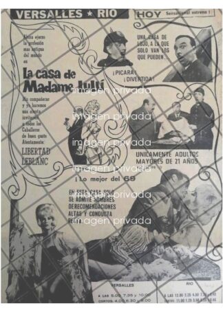 AFICHE DE CINE RETRO. PELICULA. LA CASA DE MADAME LULU 1969