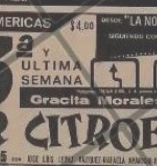 AFICHE DE CINE RETRO PELICULA. SOR CITROEN 1969 GRACITA MORALES