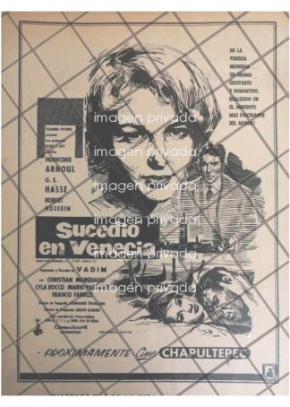 AFICHE RETRO PELICULA. SUCEDIO EN VENECIA 1958