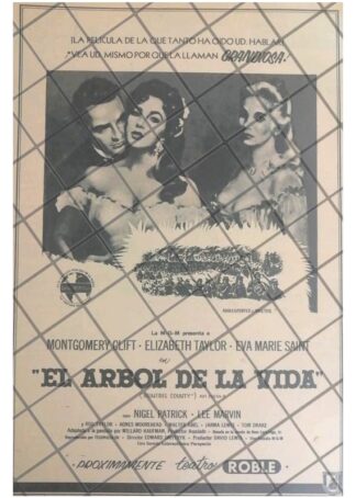 CARTEL RETRO PELICULA. EL ARBOL DE LA VIDA 1958