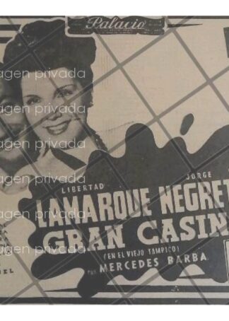 CARTEL RETRO PELICULA. GRAN CASINO. JORGE NEGRETE 1947 N2