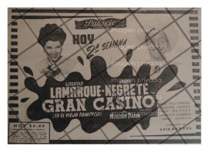 CARTEL RETRO PELICULA. GRAN CASINO. JORGE NEGRETE 1947