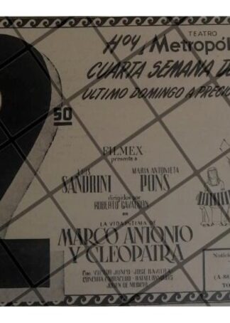 AFICHE RETRO PELICULA MARCO ANTONIO Y CLEOPATRA 1947 3
