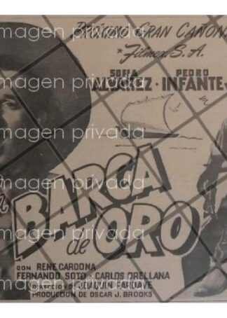 PUBLICIDAD RETRO PELICULA LA BARCA DE ORO 1947 PEDRO INFANTE
