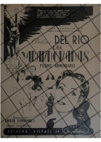 AFICHE RETRO PELICULA LAS ABANDONADAS, DOLORES DEL RIO 1944