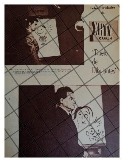 AFICHE RETRO GARCIA CABRAL, RAFAEL FREYRE Y MAS EN XHTV 1953 - Image 2