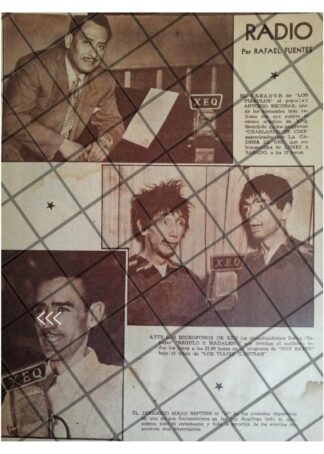 AFICHE RETRO MAGO SEPTIEN Y PALILLO EN XEQ RADIO. 1951