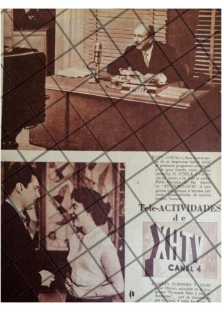 AFICHE RETRO TELEVISORA XHTV CANAL 4 1953 INICIOS