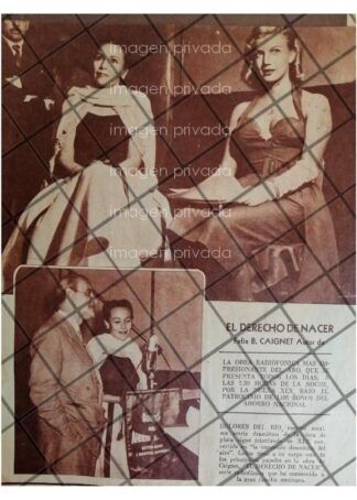 AFICHE RETRO DOLORES DEL RIO XEX RADIO EL DERECHO DE NACER
