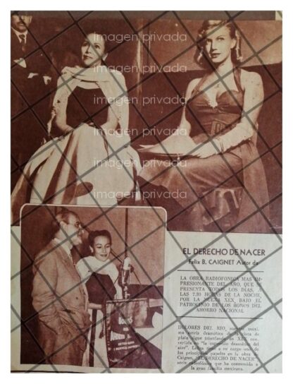 AFICHE RETRO DOLORES DEL RIO XEX RADIO EL DERECHO DE NACER