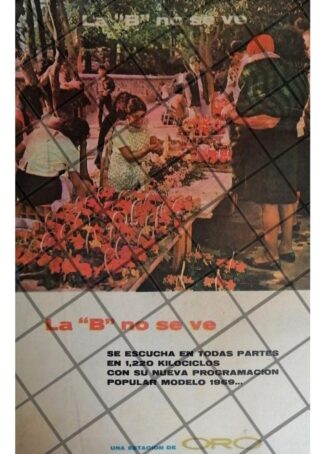 AFICHE RETRO RADIO DIFUSORA XEDF. RADIO ORO 1969