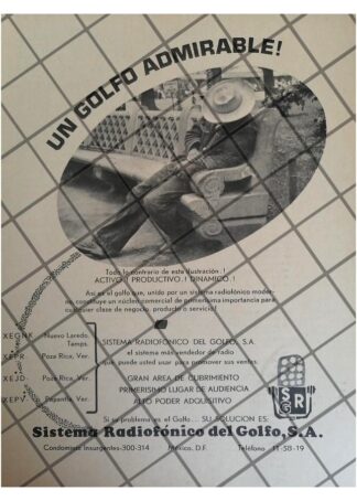 AFICHE RETRO SISTEMA RADIOFONICO DEL GOLFO 1960s