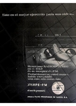 AFICHE RETRO EMISORA DE RADIO XHRPE-FM 1967 2