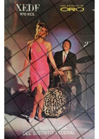 AFICHE RETRO RADIO DIFUSORA XEDF. ORO 1969