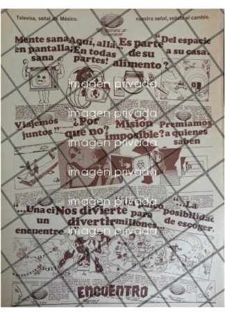 RARISIMO AFICHE RETRO TELEVISA 1973 EDICION CAOTICA