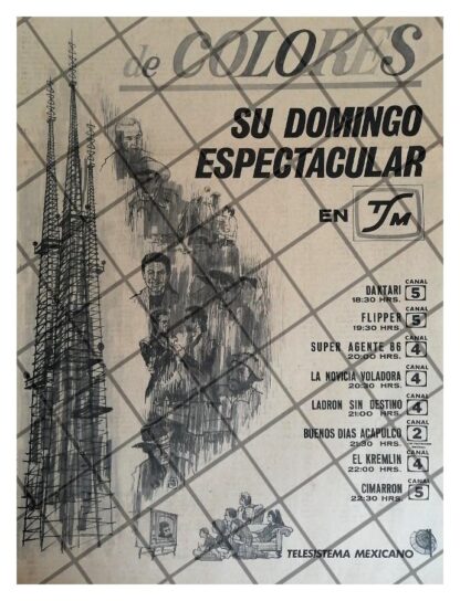 PUBLICIDAD ANTIGUA TELESISTEMA MEXICANO PROGRAMAS 1969 29