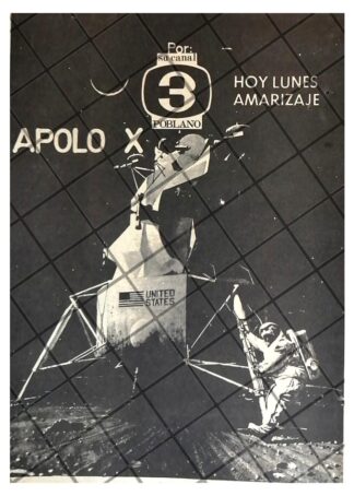 AFICHE RETRO TELEVISA. PROGRAMA APOLO X 1969