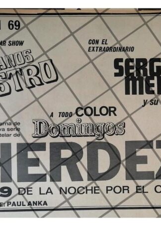 AFICHE RETRO. TELEVISA. PROGRAMA. DOMINGOS HERDEZ 1969