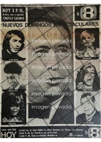 AFICHE RETRO. TELEVISA Y CHUCHO SALINAS 1968