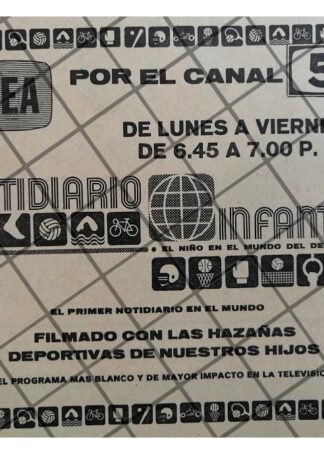 PUBLICIDAD RETRO TELEVISA CANAL 5 NOTI DIARIO INFANTIL 69