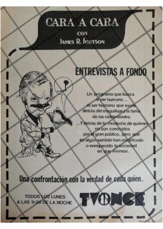 PUBLICIDAD RETRO TELEVISORA TV ONCE. JAMES R. FORTSON 1979