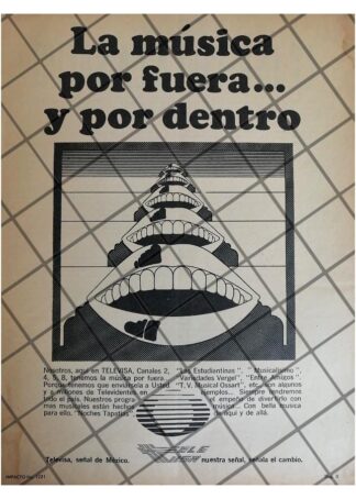 PUBLICIDAD RETRO TELEVISORA TELEVISA 1973 /17