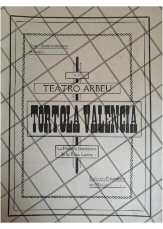 CARTEL ANTIGUO 1917 TORTOLA VALENCIA EN EL TEATRO ARBEU
