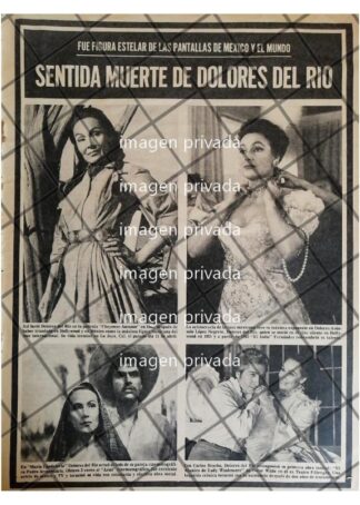 AFICHE ANTIGUO. MUERE DOLORES DEL RIO 1983