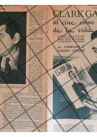 AFICHE ANTIGUO. ENTREVISTA AL ACTOR CLARK GABLE 1934