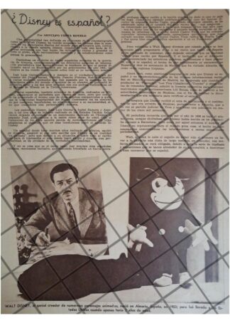 AFICHE ANTIGUO. WALT DISNEY, ES ESPAÑOL ? 1950s