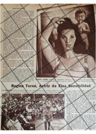 AFICHE ANTIGUO INICIOS DE LA ACTRIZ, REGINA TORNE 1967