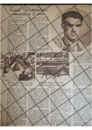 AFICHE ANTIGUO LUIS PROCUNA REAPARECE EN CINE 1950s