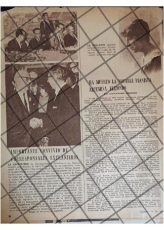 AFICHE ANTIGUO MUERE LA PIANISTA. ARTEMISA ELIZONDO 1968