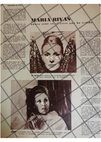 AFICHE ANTIGUO INICIOS DE LA ACTRIZ MARIA RIVAS 1960s