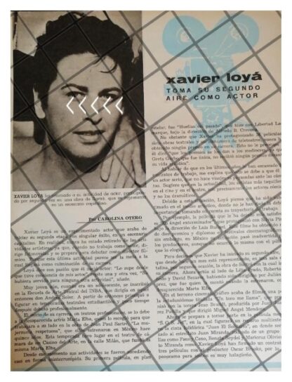 AFICHE ANTIGUO EL ACTOR XAVIER LOYA SUS INICIOS 1969